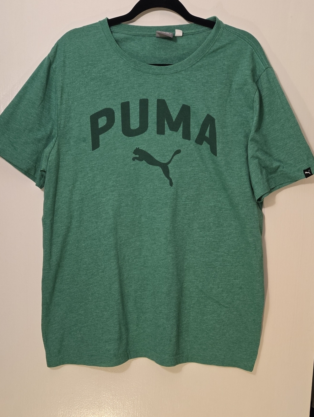 Puma Green Heather Logo Crew T-Shirt